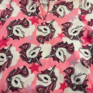 Girls Size Large(10-12) Pink Unicorn Fleece Sweatshirt